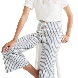 Madewell Emmett Pant blue & white stripe size 25